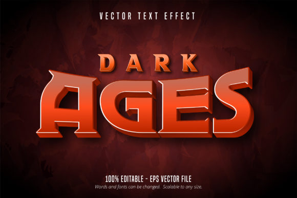 Dark Ages Text, Game Style Text Effect: Elevating Visual Identity with Editable Vector Assets