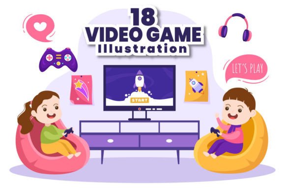 Enhancing Digital Projects with the 18 Video Game Illustration Collection