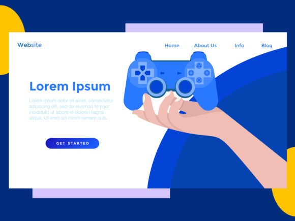 Landing Page Game Stick Blue: Design Asset Guide