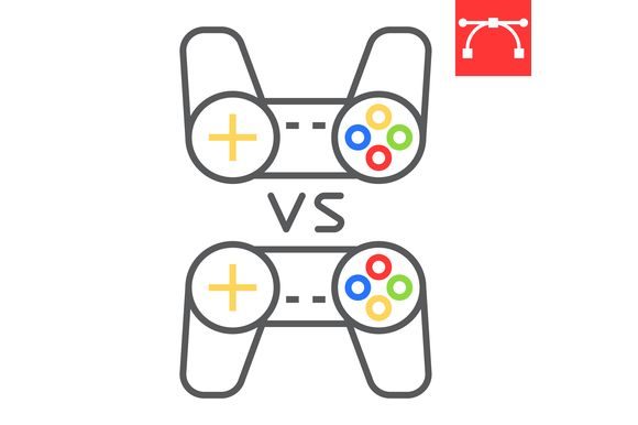 Multiplayer Game Color Line Icon: Enhancing UI Design with Editable Vector Graphics