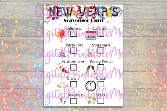 New Years Scavenger Hunt Kids Game Guide