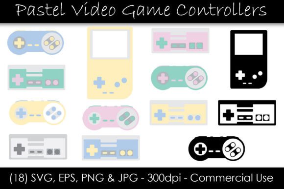 Pastel Video Game Controller Clipart for Modern Creative Projects